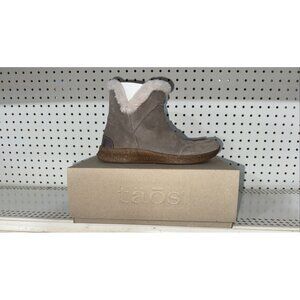 Taos Future Mid Womens Suede Faux Fur Lined Pull On Booties Size 9 M Dark Taupe